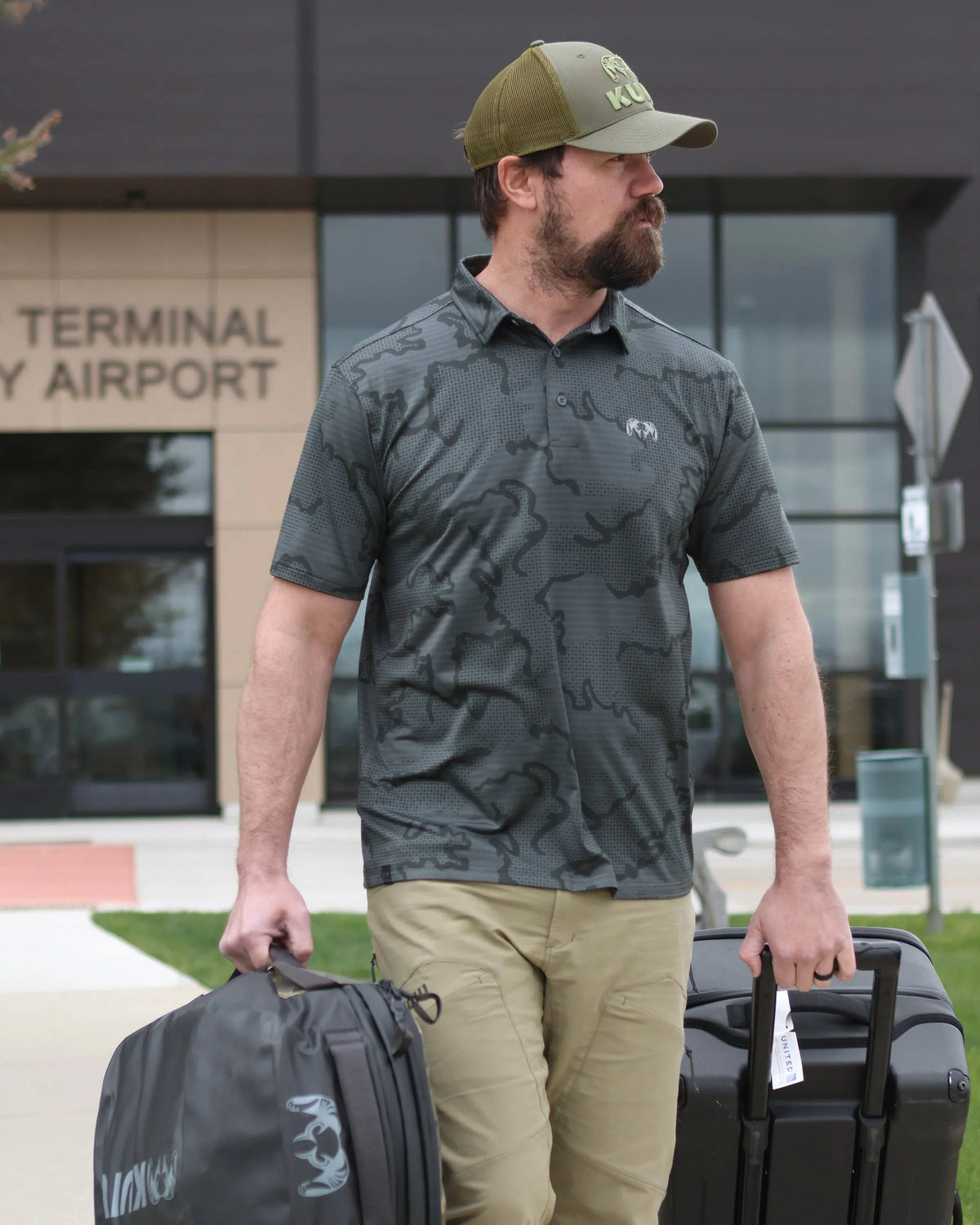 KUIU Performance Polo | Heather Steel Blue